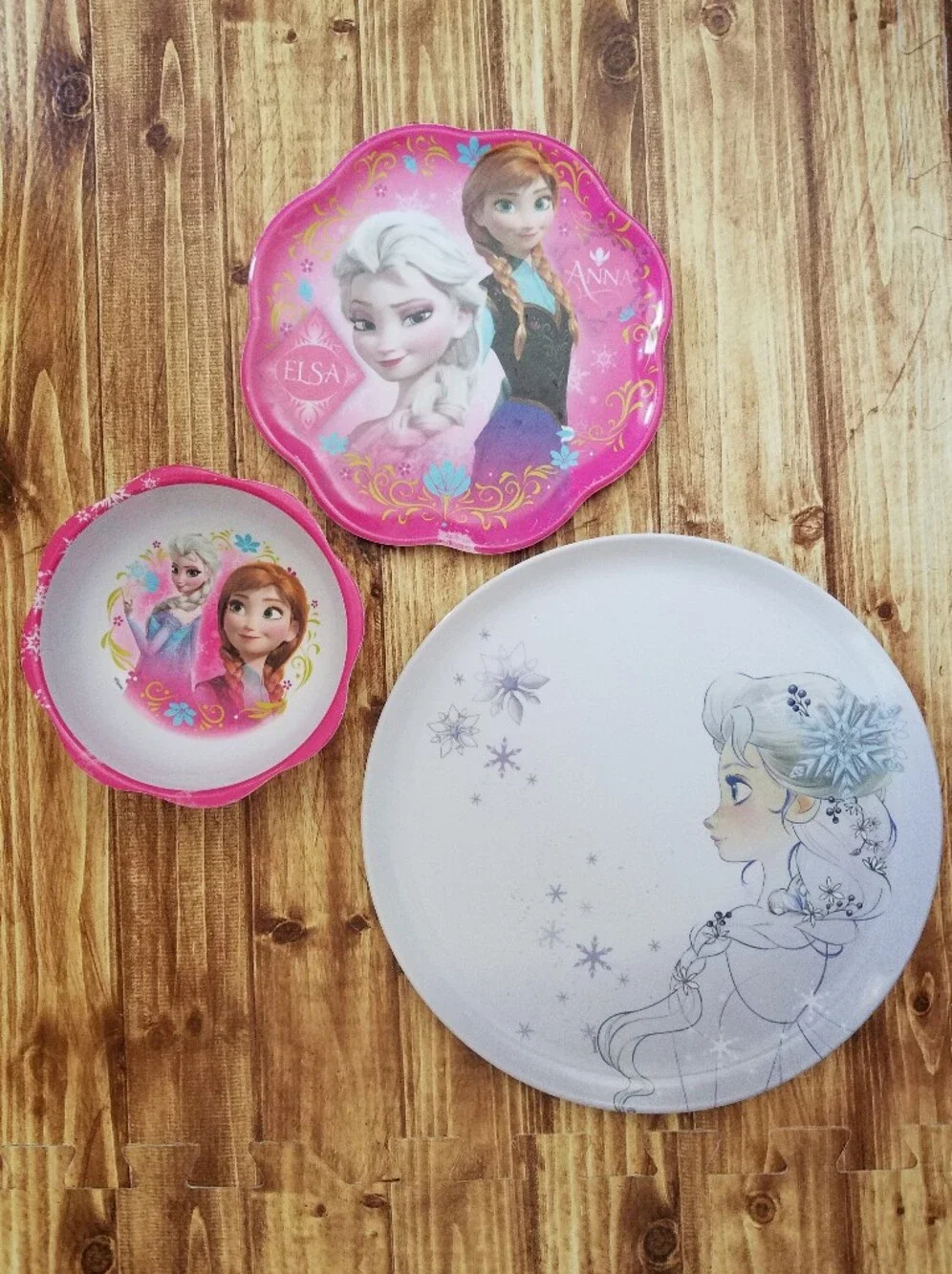 Disney Frozen Melamine Plate Bowl Set Elsa Anna Zak! Kids Girls